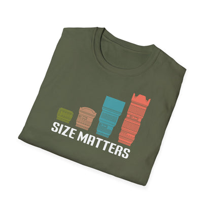 T-Shirt — Size Matters Camera Lens Stack Graphic Tee