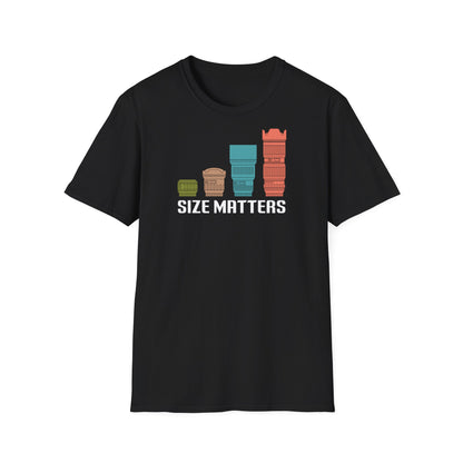 T-Shirt — Size Matters Camera Lens Stack Graphic Tee