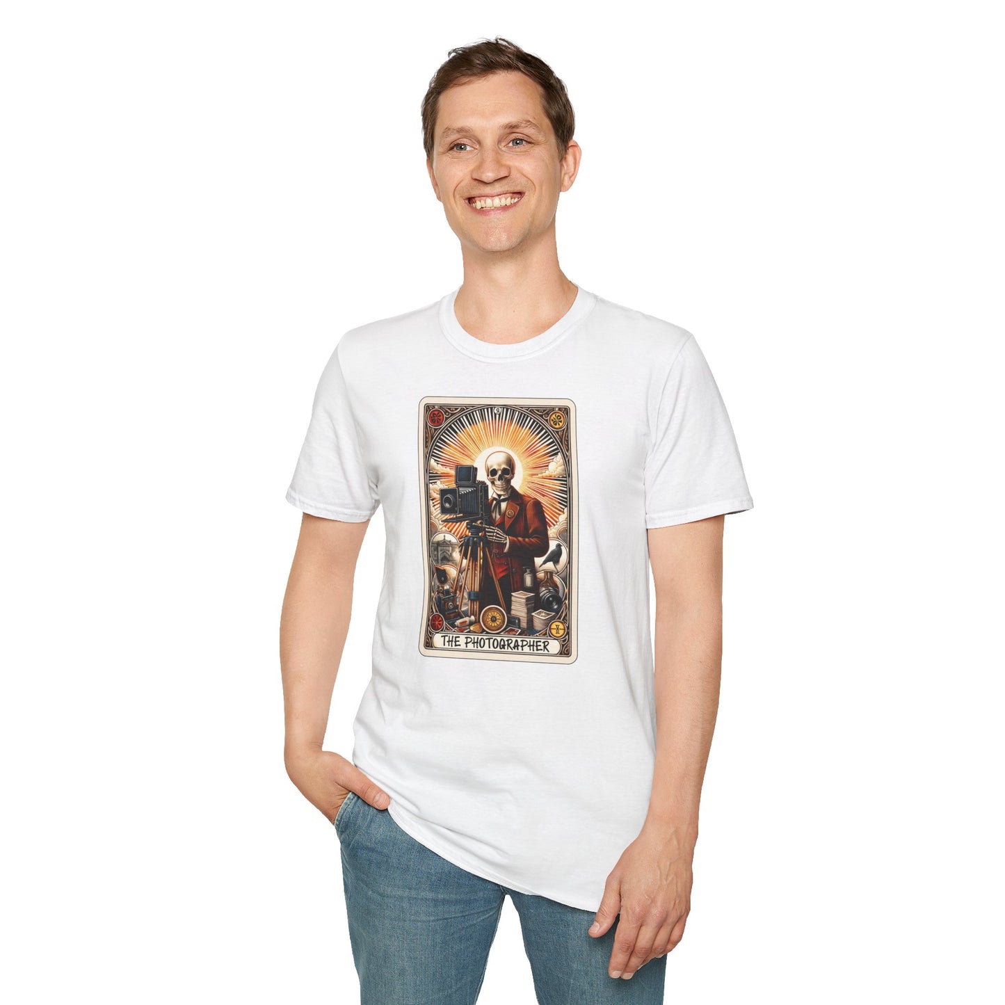 The Photographer Tarot T-Shirt — Vintage Camera Art Graphic Tee